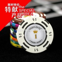 New feeling 14g Two-Tone Sticker Monte Carlo Poker Chips